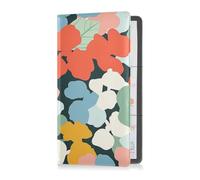 Yoogain Hydrangeaminimalist - Portaoggetti in pelle colorata per auto registrazione, assicurazione e carta d'identità, organizer per carte, documenti essenziali per la patente di guida