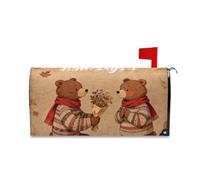 Yoogain I Love You Retro Bear Propose Brown Decorative Magnetic Mailbox Cover per Pasqua Unico giorno di San Patrizio Coperture di dimensioni standard per buzon