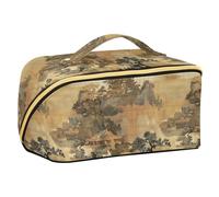 Yoogain Immagini Di Marrone Stili Borsa Cosmetica con Divisori Borse Da Viaggio Essenziali Per Le Donne Accessori Da Viaggio