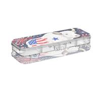 Yoogain Independence Day White Yak Matite Box Box Clear Double Deck Penscases per forniture di cancelleria con coperchio a scatto