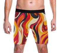 Yoogain Intimo degli uomini del pugile della gamba lunga, Fiamme vorticose, M