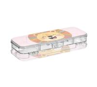 Yoogain Just A Girl Who Loves Lion - Astuccio trasparente a 2 strati per penne con coperchio
