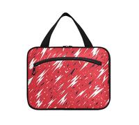 Yoogain Lightning Mixed Pattern Red borse da appendere per viaggiare con gancio, designer essenziale kit borsa per gli uomini per accessori per le donne viaggio estuches para maquillaje L, fulmine