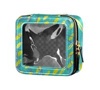 Yoogain Linee disordinate Astratto Verde Mini Clear Makeup Bag Trasparente Impermeabile Viaggio Toiletry Bag Nail Polish Organizer Bag per Viaggiare, linee disordinate astratto Verde, 1 size