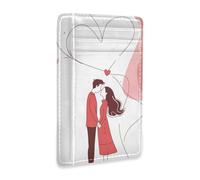 Yoogain Lover Simple Line portafoglio da uomo in pelle ultra sottile con finestra ID blocco RFID piccolo portafoglio per carte di credito per uomini e donne