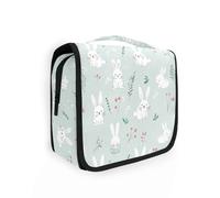 Yoogain Mint Six Playful Bunny borsa per il trucco grande da viaggio con gancio per appendere Grande organizzatore cosmetico verticale autoportante