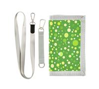 Yoogain Moderno Rounds Dots Green portafoglio sottile per gli uomini per le donne minimalisti uomini portafogli con cordino, Rotondi moderni a pois verdi, 1 size, Moda