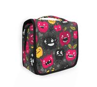 Yoogain mostri frutta Grigio Rosso borsa da viaggio da uomo da toilette con gancio per appendere Borsa da toilette impermeabile Verticale Free-Standing