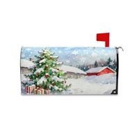 Yoogain Natale Albero Verde Neve Decorativo Della Cassetta Delle Poste Coperture per l'Inverno Divertimento Estivo Delle Cassette Postali Coperture Standard Size Cover para
