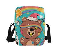 Yoogain Natale strano orso messenger borse piccola borsa a tracolla donna borse a tracolla per le donne borsa a tracolla per viaggio tracolla regolabile per lo shopping