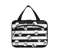 Yoogain Nero Bianco Vintage Skull appeso grande borsa da toilette appeso con gancio, borse da toilette lavabili di design per gli elementi essenziali per le donne viaggio cartera para maquillaje L