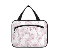 Yoogain Orchid Simple Line Art borsa da appendere per gli uomini che viaggiano con gancio, designer carino kit da barba borse per gli uomini per il viaggio trucco vacanza maletín para maquillaje L