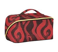 Yoogain Pelle di serpente Texture Crimson Borsa da viaggio con divisori Borse da viaggio con cerniera per le donne accessori da viaggio