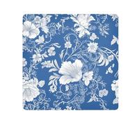 Yoogain Personalizzabile Blu Bianco Boho Fiori BloomMakeup Organizer Bag Panno Portatile Toiletry Organizer Travel Wrap 21.7 X 21.7 Wrapper Organizzatori Cosmetici Per Viaggio, fiori boho bianchi blu,