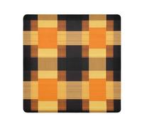 Yoogain Personalizzabile Buffalo Plaid Check Oro ArancioneMake Up Bag Sacchetti Panno Magico Autoadesivo Portatile Trucco Organizzatore Wrap 21.7 X 21.7 Wrapper Organizzatori Cosmetici Per Viaggio,