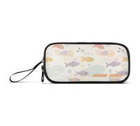 Yoogain Personalizzabile Carino Cartoon Pesce Nylon Matita Bag Pen Case Alta Capacità Zip Pencil Case Cancelleria Bag per High School Teen Girls