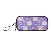 Yoogain Personalizzabile Cartoon Animal Bear Carino Viola Nylon Matita Borse Per La Scuola Grande Capacità Grande Astuccio Scuola Cancelleria per gli Uomini Del College