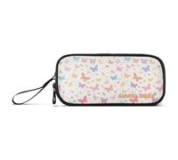 Yoogain Personalizzabile Cartoon Carino Farfalle Colorate Borse di Matita di Nylon Per Teen Grande Capacità Zip Astuccio Cancelleria Organizzatore per le Donne Elementari