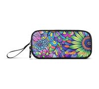Yoogain Personalizzabile Colorato Astratto Fiori Nylon Grandi Matita Borse Grande Capacità Cassa Della Matita Con Cerniera Scuola Cancelleria per High School Teen