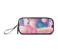 Yoogain Personalizzabile Fairies Pesca Castal Nylon Grande Matita Caso Matita Sacchetto di Matita Slot Ad Alta Capacità Cassa di Matita Cancelleria per le Ragazze delle Scu