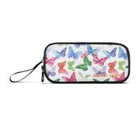 Yoogain Personalizzabile Farfalla Colorata Stile Pastorale Nylon Matita Bag Con Cerniera Grande Capacità Cerniera Astuccio Cancelleria per la Donna del Liceo