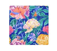 Yoogain Personalizzabile Floreali Peonie Viola Del Pensiero Amaryllis Royal BlueMakeup Custodia Da Viaggio Lente Fotocamera Panno Adesivo Magico Gioielli Organizzatore Wrap 21.7 X 21.7 Wrapper