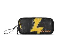 Yoogain Personalizzabile Giallo Fulmine Graffiti Nylon Grande Cerniera Matita Bag Alta Capacità Grande Cerniera Astuccio Cancelleria per Ufficio Donne