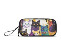 Yoogain Personalizzabile Linea Colorata Gatto Sacchetto di Matita di Nylon Per Gli Adolescenti Astuccio Ad Alta Capacità Per Teen Sacchetto di Cancelleria per la Donna del Liceo
