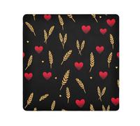 Yoogain Personalizzabile Orecchie Di Grano Linea Semplice Cuore San Valentino Borsa Cosmetica Da Viaggio Panno Protettivo Toiletry Organizer Travel Wrap 21.7 X 21.7 Wrapper Per Organizzazione,