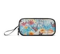Yoogain Personalizzabile Primavera Fiori e Farfalle Nylon Ragazzi Matita Sacchetto di Matita Ad Alta Capacità Per I Ragazzi Cancelleria Organizzatore per College Teen