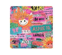 Yoogain Personalizzabile Sole Colorato Arte Parole DoodleMake Up Bag Camera Lens Panno Autoadesivo Viaggio Make Up Organizzatore Wrap 21.7 X 21.7 Wrapper Organizzatori Cosmetici Per Viaggi, sole,