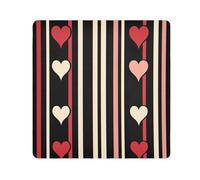 Yoogain Personalizzabile Stripe Semplice Linea Cuore San Valentino Nero Rosso Trucco Sacchetti Panno Autoadesivo Make Up Organizzatori Avvolgere 21,7 X 21,7 Wrapper Organizzatori Cosmetici Per