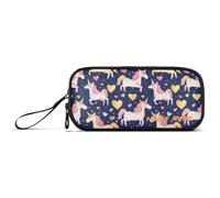Yoogain Personalizzabile Unicorni Cartoon Cuore Forma di Nylon Penna Cassa Matita Sacchetto di Matita Ad Alta Capacità Astuccio Per Bambini Cancelleria Organizzatore per le Donne del College