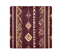Yoogain Personalizzabile Vintage Bohemian Style Pattern Rosso Scuro e OroTrucco Organizzatore Borsa Panno Magico Autoadesivo Cosmetico Borsa da Viaggio Organizer Wrap 21.7 X 21.7 Wrapper Trucco Per Le