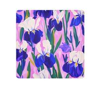 Yoogain Personalizzabile Viola e Bianco Iris FlowersMake up Pouchs Panno Autoadesivo Trucco Organizzatore Wrap 21.7 X 21.7 Wrapper Per Articoli Da Bagno, Fiori di iris viola e bianchi, 21.7x21.7in
