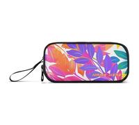Yoogain Personalizzabile Viola Foglie di Pesca Borse di Nylon Matita Con Cerniera Grande Capacità Astuccio Per Ragazze Teen Cancelleria per Insegnante di Scuola Media