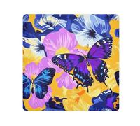 Yoogain Personalizzabili Farfalle e Fiori Colori Vividi Borse Da Viaggio Panno Magico Make Up Organizzatori Wrap 21.7 X 21.7 Wrapper Trucco Per Le Donne, Farfalle e fiori dai colori vivaci,