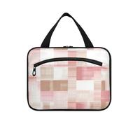 Yoogain Pied de poule Checked White appeso articoli da toeletta borsa da viaggio con gancio, kit di rasatura multifunzionale di design per gli elementi essenziali per le donne viaggio bolso de