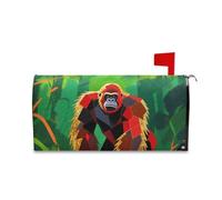 Yoogain Pittura ad olio Verde Giungla Marrone Orangutan Decorativo Mailbox Wraps per il Memorial Day Unico Magnetico Casella Postale Copertura Natale Formato Standard Cover para buzon
