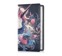 Yoogain Porta carte di credito in pelle con unicorni divertenti e alla moda, per organizzare documenti essenziali, patente di guida, carte