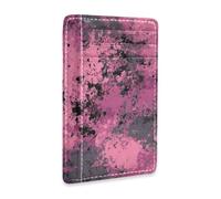 Yoogain Portafogli da donna in pelle retrò screziata rosa nera sottile con finestra ID blocco RFID porta carte di credito portafoglio per uomini e donne