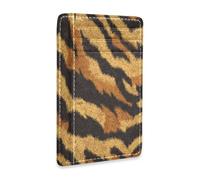 Yoogain Portafogli da uomo in pelle marrone con motivo tigri retrò sottile con finestra ID blocco RFID titolare della carta per uomini e donne