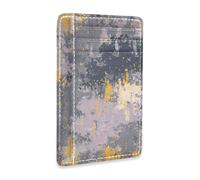 Yoogain Portafogli per carte in pelle retrò screziata grigio per donne sottili con finestra ID blocco RFID portafoglio per carte per uomini e donne