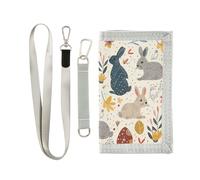 Yoogain Portafogli retrò con coniglietti pasquali pieghevoli per uomo per donna borsa minimalista con cordino, coniglietti pasquali retrò, 1 size, Moda