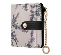 Yoogain Portafoglio pieghevole da donna in stile antico Hemlock Lavanda per le donne Comodo portafoglio in pelle PU premium per donne ragazzi ragazze