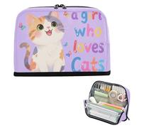 Yoogain Portapenne di grande capacità, borsa multiuso per infermiere, asilo, solo una ragazza che ama i gatti