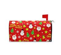 Yoogain Pupazzo di neve di Natale Santa Verde Rosso Decorativo Casella Postale Copertura per Natale Carino Memorial Day Mailbox Formato Standard Caja de correos