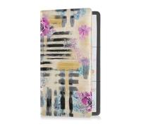 Yoogain Purple Roses Black Lines - Porta carte di registrazione e assicurazione in pelle, organizer perfetto per auto, per carte, documenti essenziali, patente di guida, documenti per veicoli