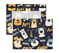 Yoogain Raccoglitore astuccio a 3 fori 3 fori tasca per 3 anelli raccoglitore 2 confezioni studenti classe colorato carino cartone animato divertente cani