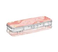 Yoogain Red and Gold Retro Japanese Cherry Blossoms Clear Pencil Box 2 Layer Pen Storage Case per articoli di cancelleria con coperchio a scatto